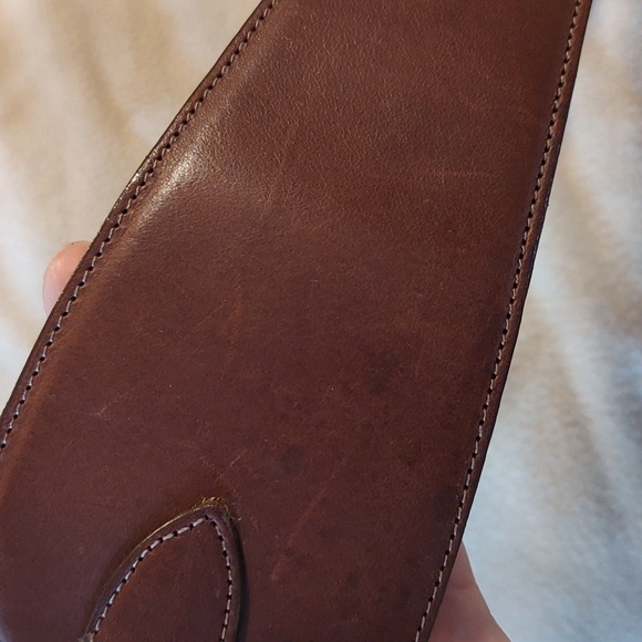 VINTAGE Saks Fifth Avenue Brown Leather Cinch Belt Size Medium 34" - Picture 14 of 14